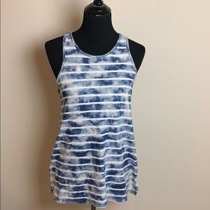 Lou & Grey Blue and White Striped Tie-Dye Tank